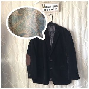 Men's Black Blazer with Paisley Lining